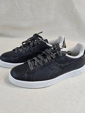 Diadora Women's Game P Black Sneakers - Size US 5.5